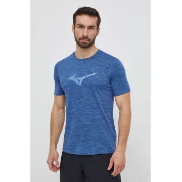 Mizuno tricou de alergare Core culoarea albastru marin, cu imprimeu, J2GAB009