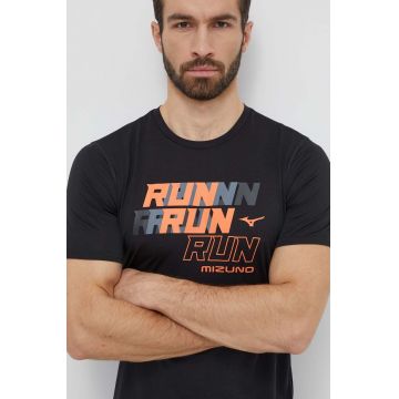 Mizuno tricou de alergare Core Run culoarea negru, cu imprimeu, J2GAB008