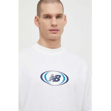 New Balance tricou barbati, culoarea alb, modelator, MT41600WT