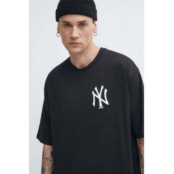New Era tricou din bumbac barbati, culoarea negru, cu imprimeu, NEW YORK YANKEES