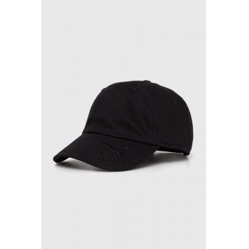 Puma șapcă de baseball din bumbac culoarea negru, neted, 024380