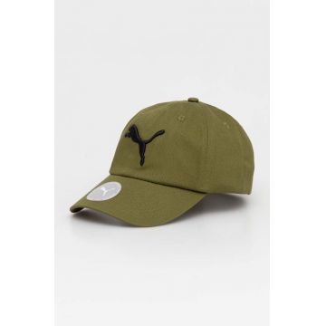 Puma șapcă de baseball din bumbac culoarea verde, cu imprimeu, 024587