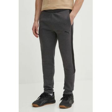 Puma pantaloni de antrenament culoarea gri, cu imprimeu