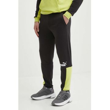 Puma pantaloni de trening bărbați, culoarea negru, cu imprimeu 848007