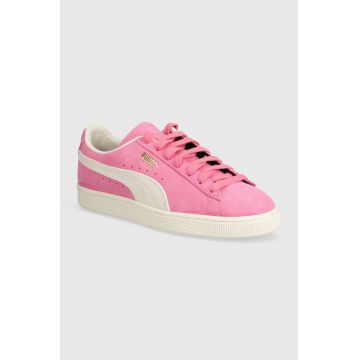 Puma sneakers din piele intoarsă Suede Neon culoarea roz, 396507 Puma sneakers din piele intoarsă Suede Neon culoarea roz, 396507