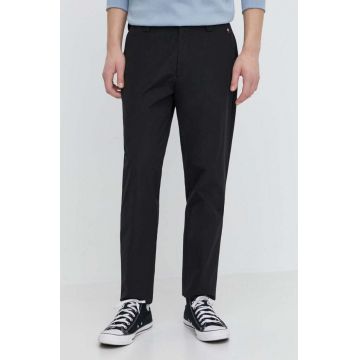 Tommy Jeans pantaloni bărbați, culoarea negru, drept, DM0DM18938