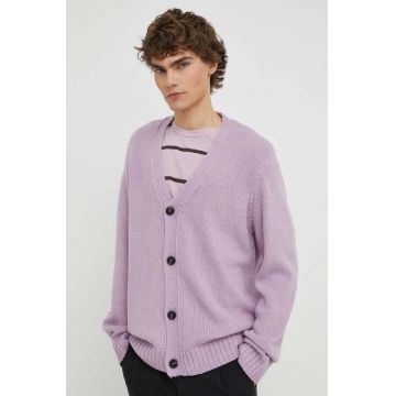 Won Hundred cardigan din lână culoarea violet, 2780-11084