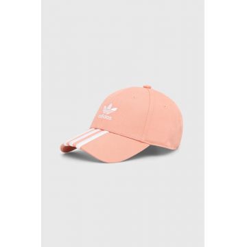 adidas Originals șapcă de baseball din bumbac culoarea portocaliu, cu imprimeu, IS4626
