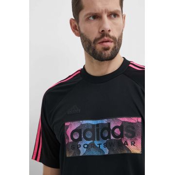 adidas tricou TIRO barbati, culoarea negru, cu imprimeu, IP3781