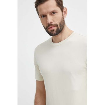 BOSS tricou din bumbac bărbați, culoarea alb, uni 50468347