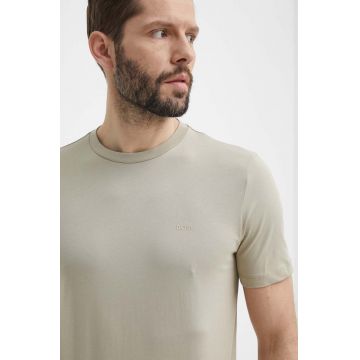 BOSS tricou din bumbac barbati, culoarea bej, neted, 50468347