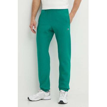 Champion pantaloni 216540 bărbați, culoarea verde, cu imprimeu 216540