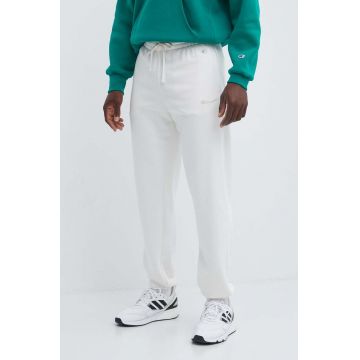 Champion pantaloni de trening culoarea bej, cu imprimeu, E20001