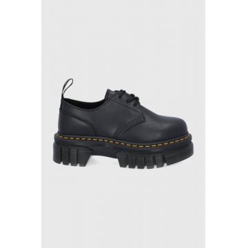 Dr. Martens pantofi femei, culoarea negru, cu toc plat DM27147001.Audrick.3i-Black.Napp