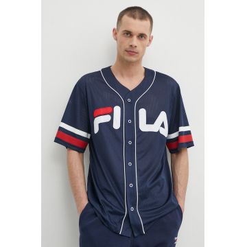 Fila tricou Lashio barbati, culoarea albastru marin, cu imprimeu, FAM0652