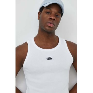 Karl Lagerfeld tricou bărbați, culoarea alb 542238.755044