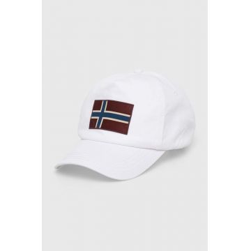 Napapijri șapcă de baseball din bumbac Falis 2 culoarea alb, cu imprimeu, NP0A4HNA0021