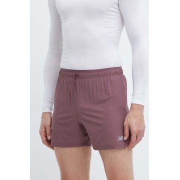 New Balance pantaloni scurți de alergare culoarea violet, MS41286LIE