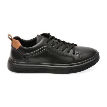 Pantofi casual OTTER negri, 3321, din piele naturala