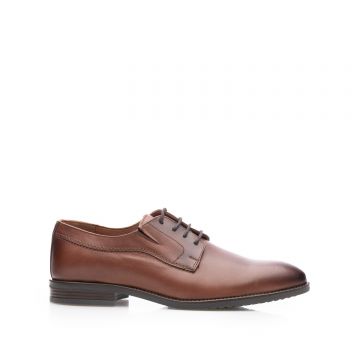 Pantofi eleganţi bărbaţi din piele naturală, Leofex - 529-1 Cognac Box