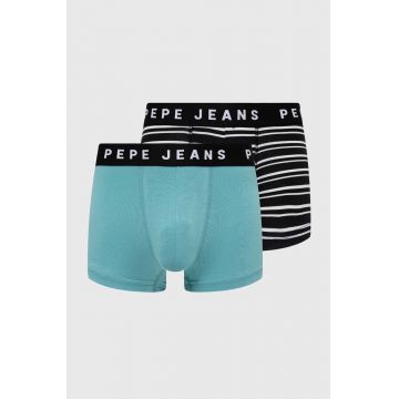 Pepe Jeans boxeri RETRO STP LR TK 2P 2-pack barbati, culoarea negru, PMU11142