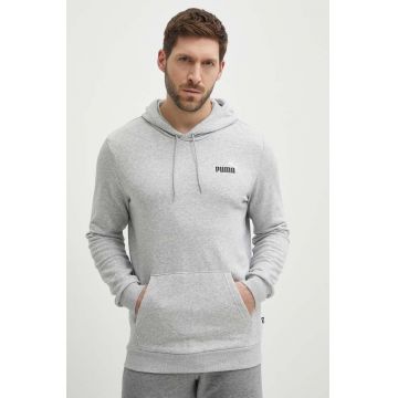 Puma bluza barbati, culoarea gri, cu glugă, cu imprimeu, 680990