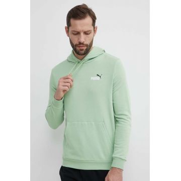 Puma bluza barbati, culoarea verde, cu glugă, cu imprimeu, 680990