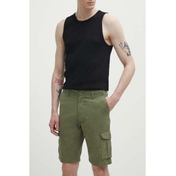 Quiksilver pantaloni scurti din bumbac culoarea verde