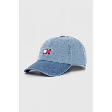 Tommy Jeans șapcă de baseball din denim cu imprimeu, AM0AM12336