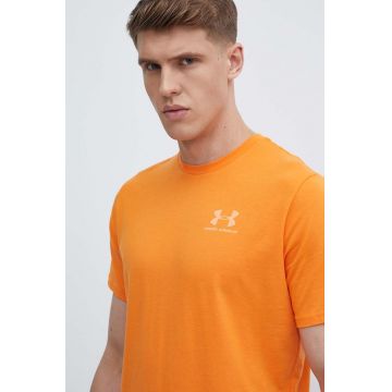 Under Armour tricou barbati, culoarea portocaliu, cu imprimeu, 1326799
