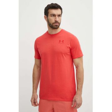 Under Armour tricou barbati, culoarea rosu, cu imprimeu, 1326799