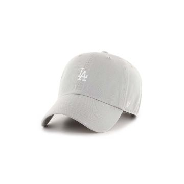 47brand șapcă de baseball din bumbac MLB Los Angeles Dodgers culoarea gri, cu imprimeu  B-BSRNR12GWS-GYA