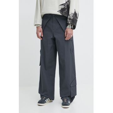 A-COLD-WALL* pantaloni Overlay Cargo Pant barbati, culoarea gri, cu fason cargo, ACWMB276