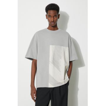 A-COLD-WALL* tricou din bumbac Strand T-Shirt bărbați, culoarea gri, cu imprimeu, ACWMTS189