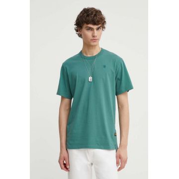 G-Star Raw tricou din bumbac barbati, culoarea verde, neted