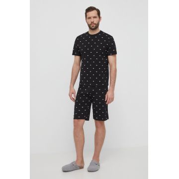 Lacoste pijama barbati, culoarea negru, modelator