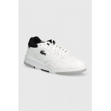 Lacoste sneakers din piele Lineshot Contrasted Collar Leather culoarea alb, 47SMA0061