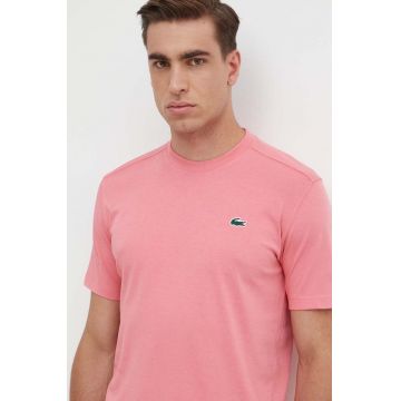 Lacoste tricou barbati, culoarea roz, neted