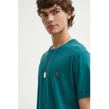 Les Deux tricou din bumbac culoarea verde, neted