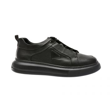 Pantofi casual OTTER negri, 30301, din piele naturala