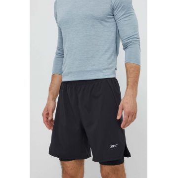 Reebok pantaloni scurți de alergare culoarea negru, 100075620