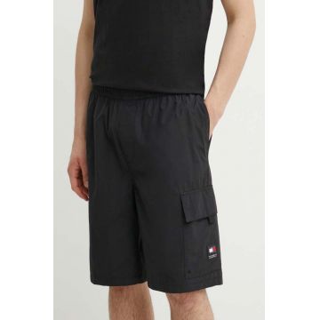 Tommy Jeans pantaloni scurți bărbați, culoarea negru, DM0DM18808