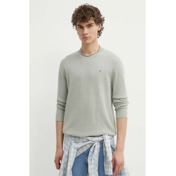 Tommy Jeans pulover de bumbac culoarea gri DM0DM18895