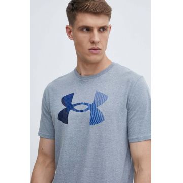 Under Armour tricou barbati, culoarea gri, cu imprimeu