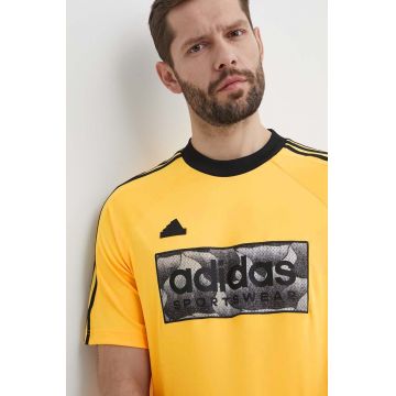 adidas tricou TIRO barbati, culoarea galben, modelator, IS1536