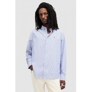 AllSaints camasa din bumbac HILLVIEW LS SHIRT barbati, relaxed, MS513Z