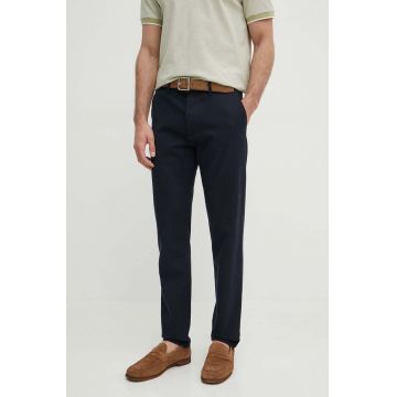 BOSS Orange pantaloni bărbați, culoarea bleumarin, cu fason chinos, 50513028