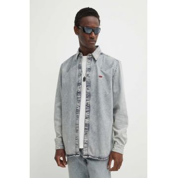 Diesel cămașă jeans D-SIMPLY-S2 CAMICIA bărbați, cu guler clasic, regular, A13257.09I38