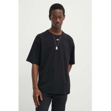 Diesel tricou din bumbac T-BOXT-D MAGLIETTA bărbați, culoarea negru, uni, A13937.0NIAR