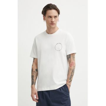 Marc O'Polo tricou din bumbac barbati, culoarea alb, cu imprimeu, 423201251066